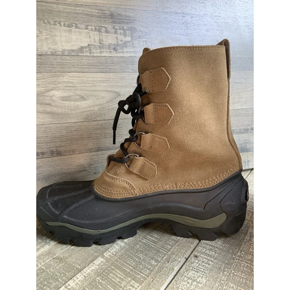 Sorel Boots Men's Size 8 CHILANKO Badger‎ Winter Suede Lace Up Rubber Toe Brown
